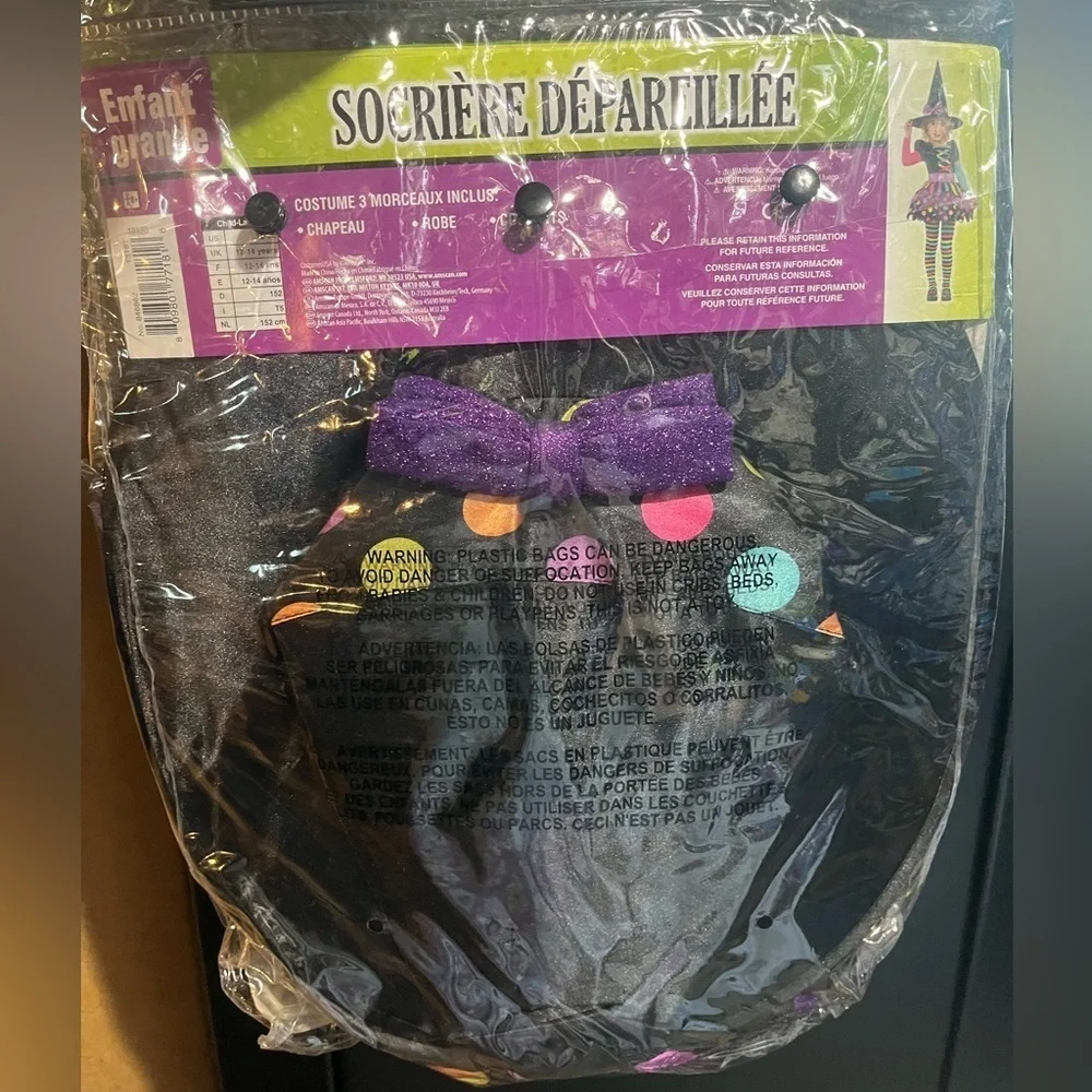 NEW Rainbow Witch dress dress up Costume kids Large (12/14)